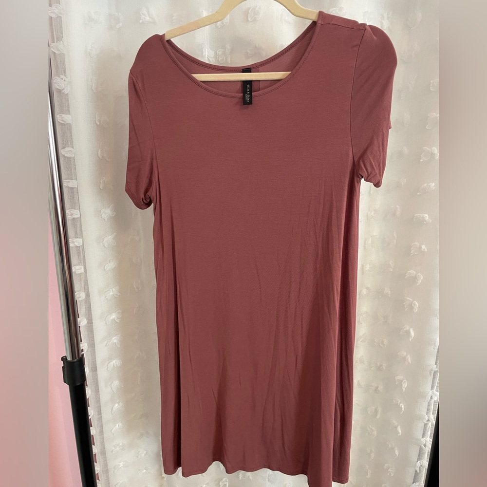Ollie and Chloe Mauve T Shirt Dress